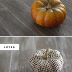 Create these adorable DIY fabric tape pumpkins by wrapping faux pumpkins with fabric tape! MountainModernLife.com