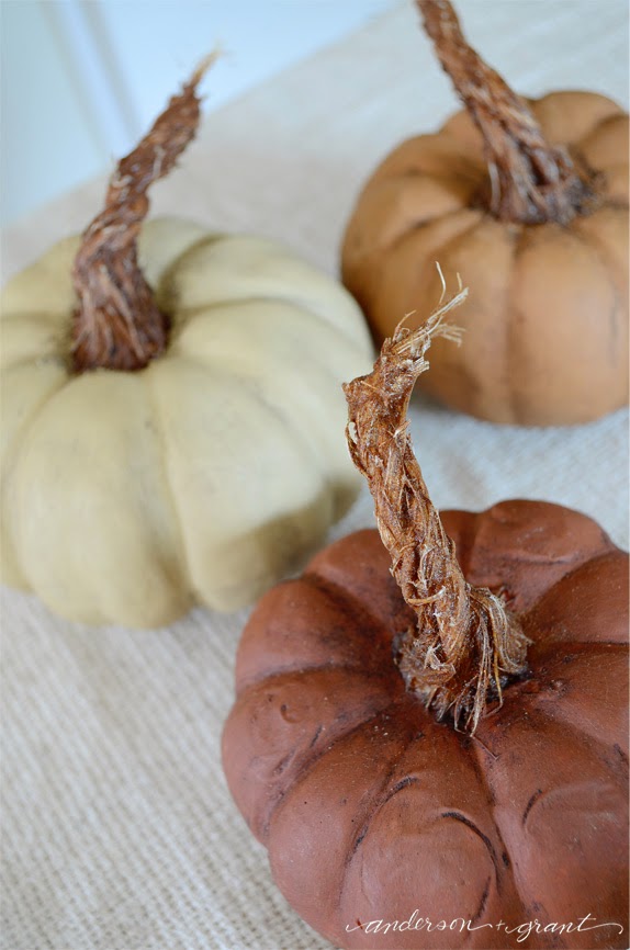 how to make pumpkins with realistic looking stems from Anderson and grant