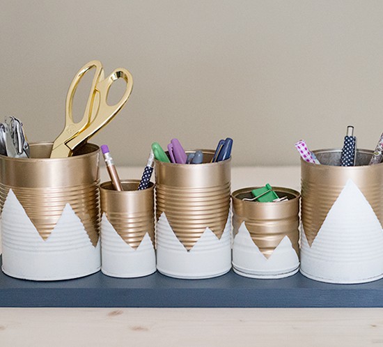 Upcycled Tin Can Organizer Mountainmodernlife Com