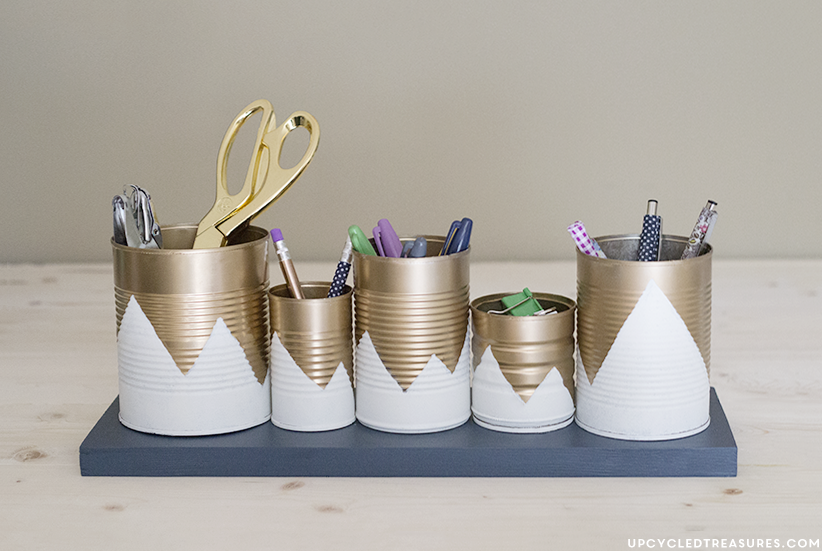 Upcycled Tin Can Organizer