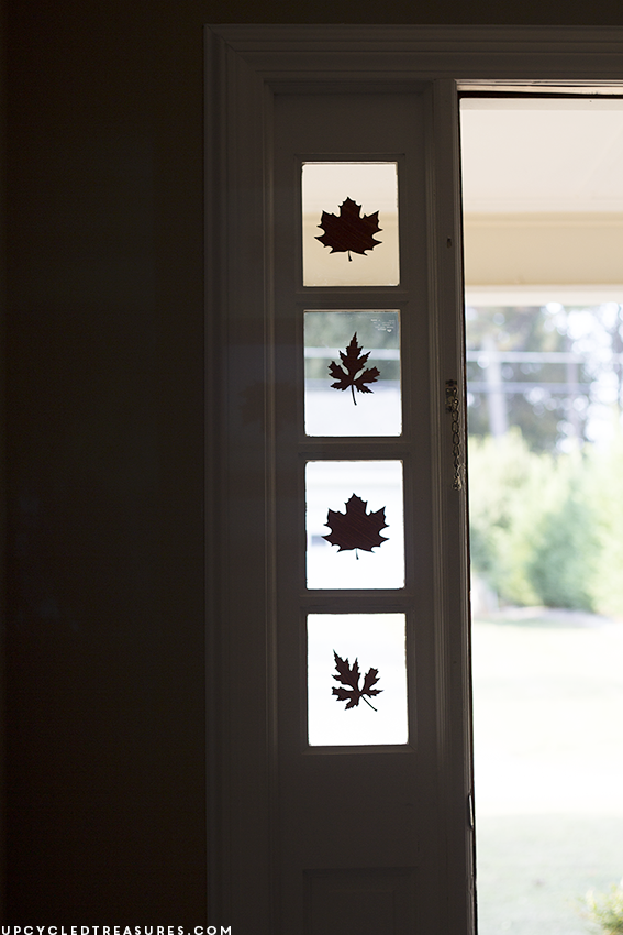 Window decals on entrance way windows. MountainModernLife.com