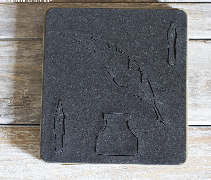 Need to spruce up a lamp? Update a lamp shade in as little as 5 minutes using contact paper and the Sizzix machine! upcycledtreasures.com