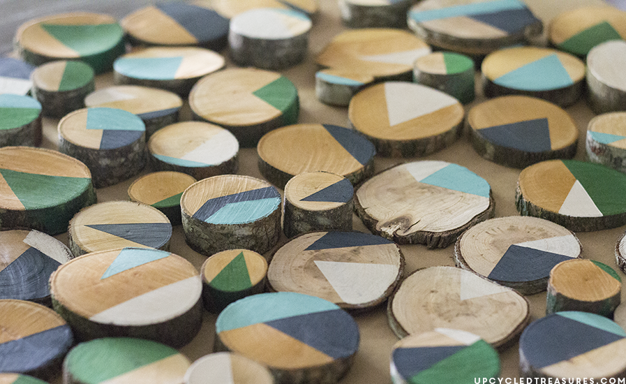 Painted Wood Slices Mountain Painted Wood Slices Mountain