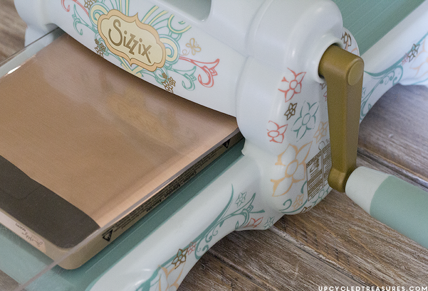 Sizzix machine cutting through contact paper. MountainModernLife.com