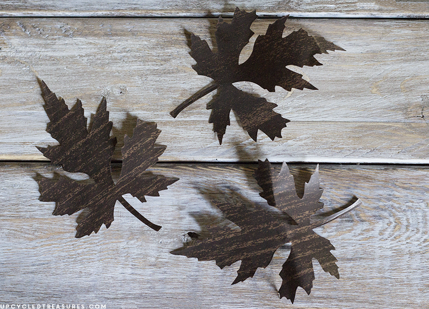 Fall window decals on wood top before being placed on window. MountainModernLife.com