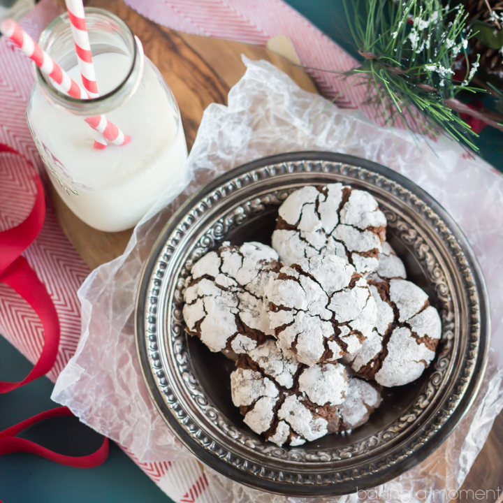 Chocolate Hazelnut Crinkle Cookies - Baking a Moment