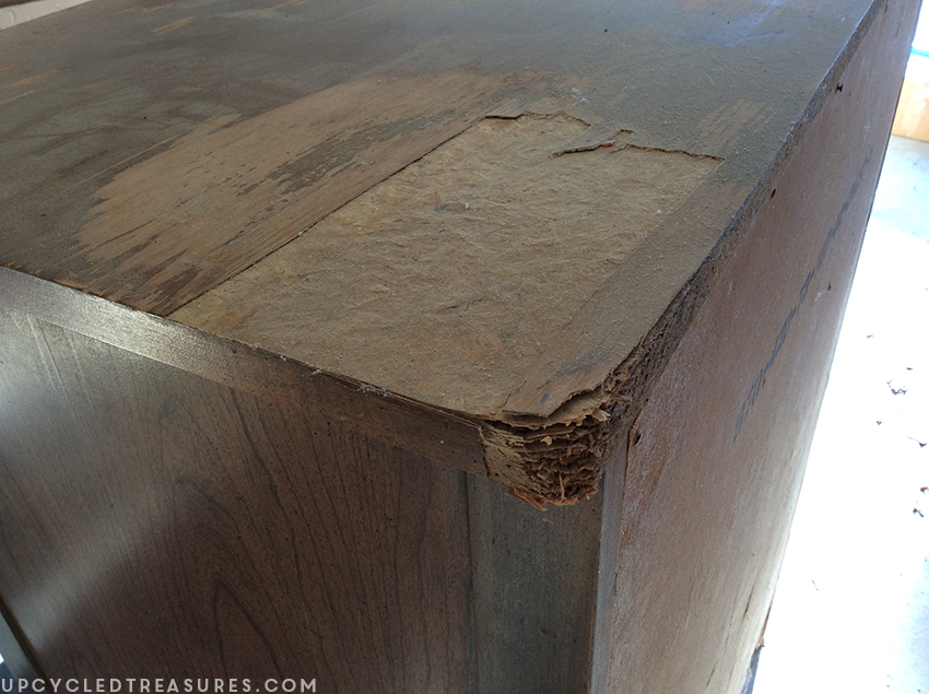 mid-century-furniture-makeover-before-photo-damage-to-top-upcycledtreasures