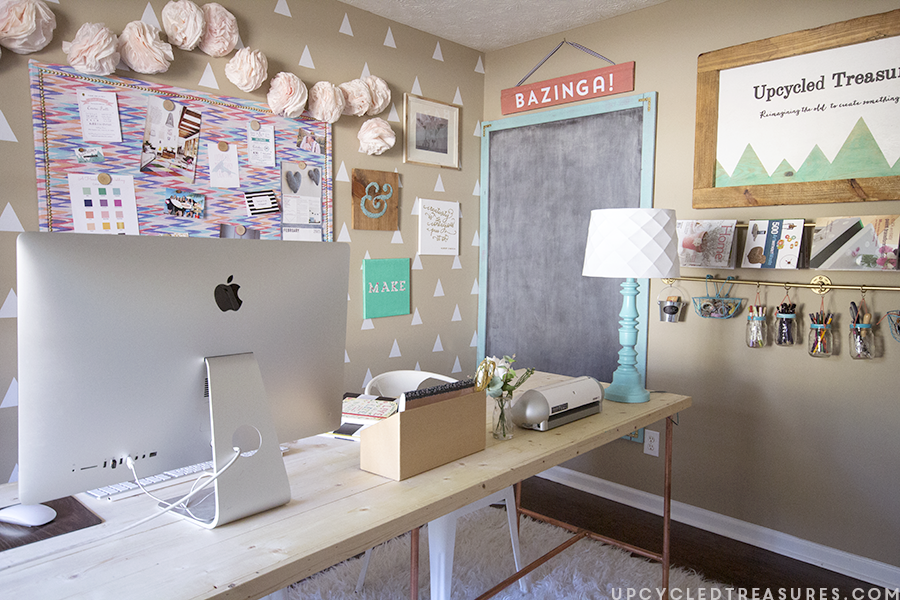  Take a look at this tutorial on how to build a Copper Pipe Desk! I Love the mix of wood and copper for a rustic modern look. MountainModernLife.com