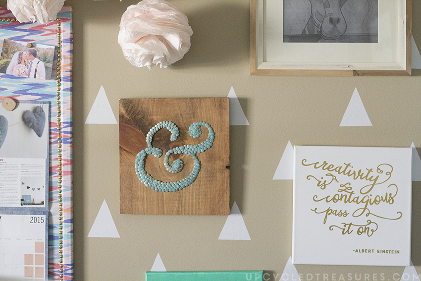 How to create DIY Ampersand Wall Art Using Thumbtacks! MountainModernLife.com