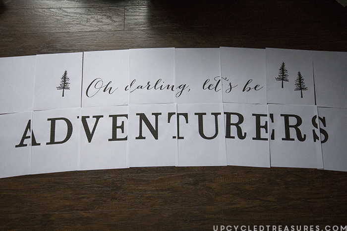 DIY Wall Art Using Easy Design Transfer - Oh Darling Let's be Adventurers -upcycledtreasures.com