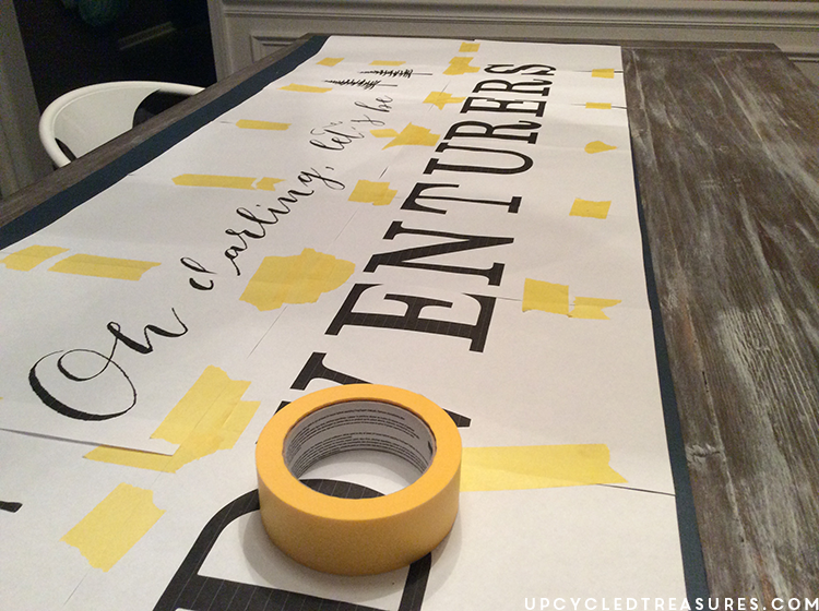 DIY Wall Art Using Easy Design Transfer - Oh Darling Let's be Adventurers -upcycledtreasures.com