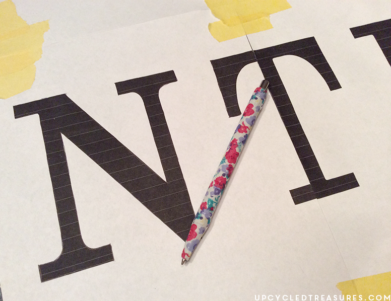 DIY Wall Art Using Easy Design Transfer - Oh Darling Let's be Adventurers -upcycledtreasures.com