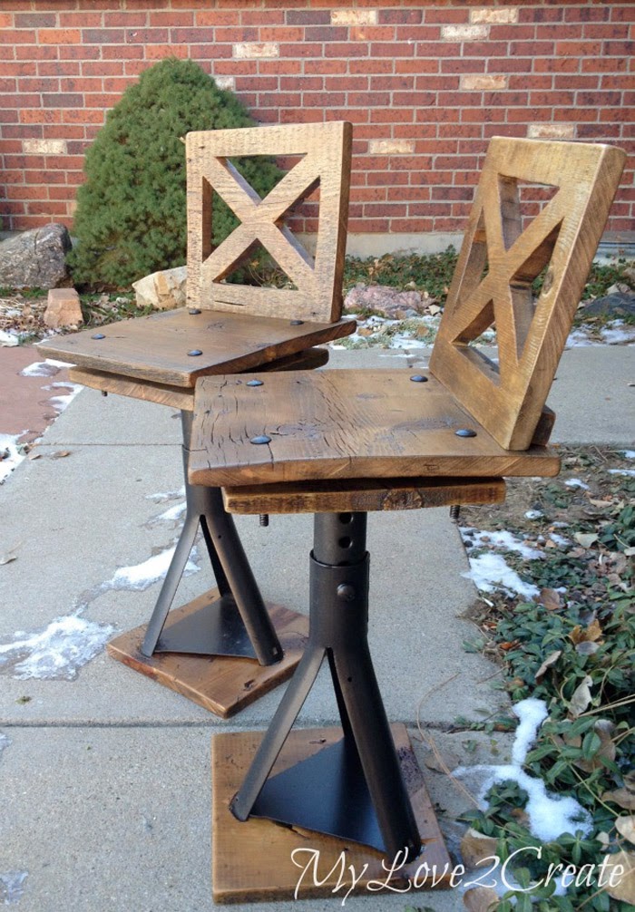 diy rustic stools