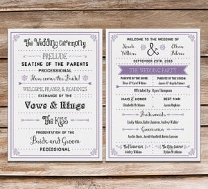 free printable vintage inspired diy wedding program fan mountainmodernlife.com