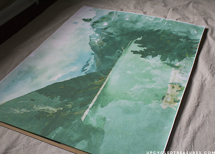 diy-massive-wall-decor-watercolor-mountains-upcycledtreasures