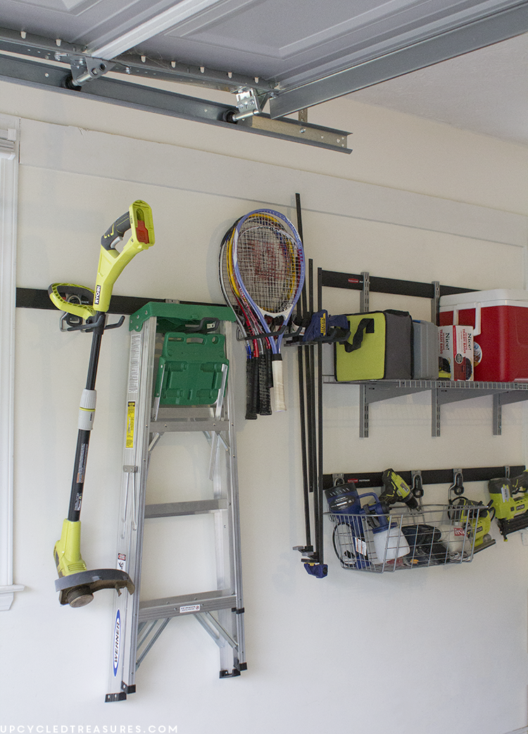 Garage Organization - How we transformed our disaster of a garage back into a useable space worthy of DIY project creation! UpcycledTreasures.com