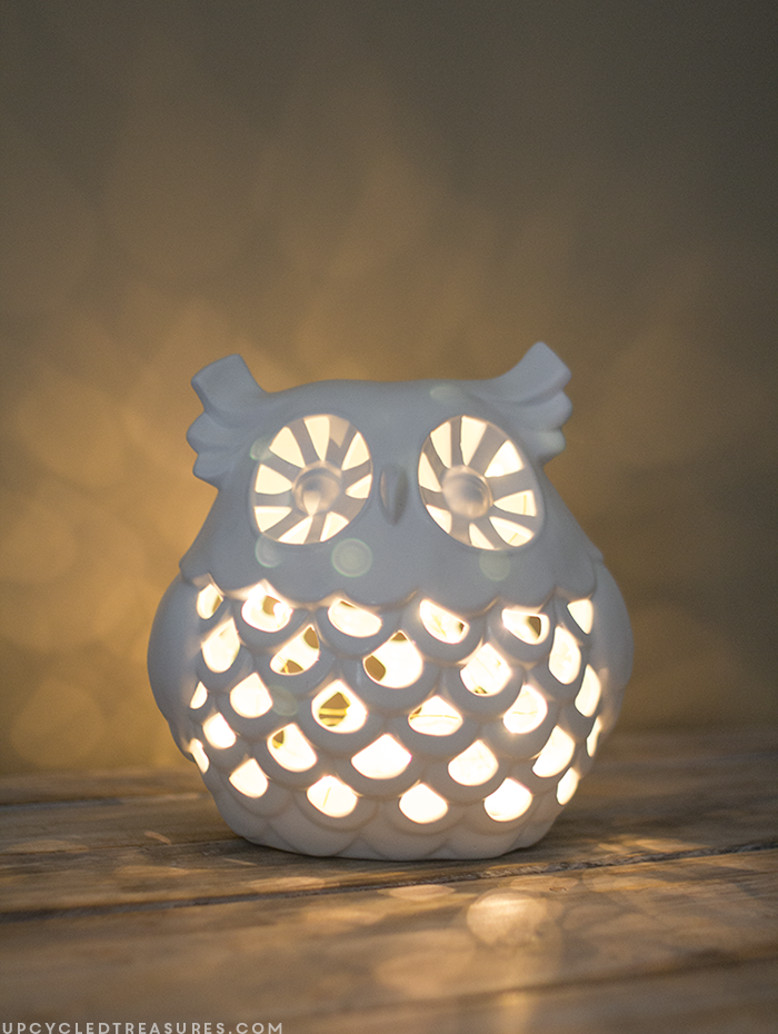How to Make an Owl Nightlight | upcycledtreasures.com