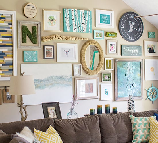 gallery wall filled with DIY projects mountainmodernlife.com