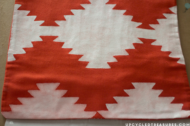 Kilim inspired painted pillow case after being painted. MountainModernLife.com