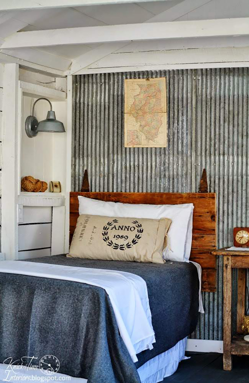 Guest Room Reveal with Reclaimed Corrugated Metal | Knick of Time Interiors