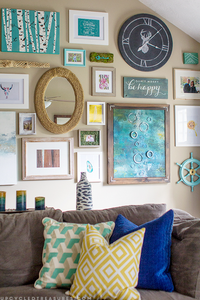 DIY Painted Sign Using Sample Paint and Easy Chalk Transfer Technique | upcycledtreasures.com