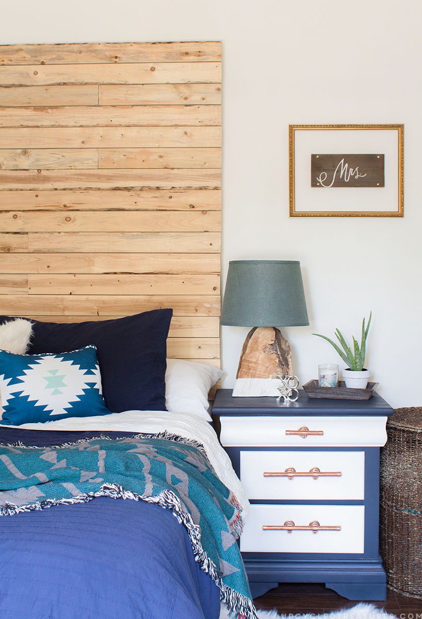 picture of finished nightstand in bedroom suite. MountainModernLife.com