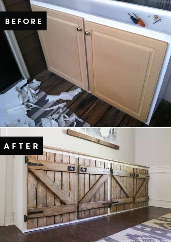 Trash to Treasure: Upcycled Barnwood Style Sideboard