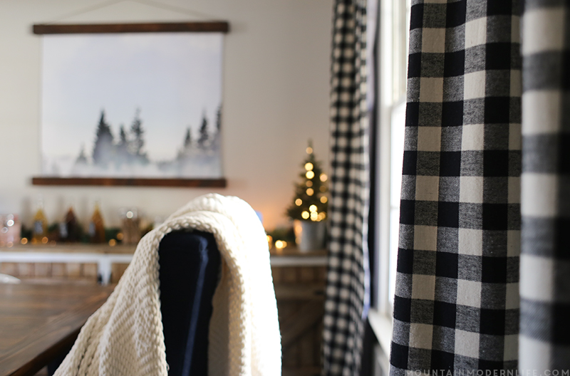 Come see how we created a cozy vibe for the holidays with our dining room Christmas decor! MountainModernLife.com