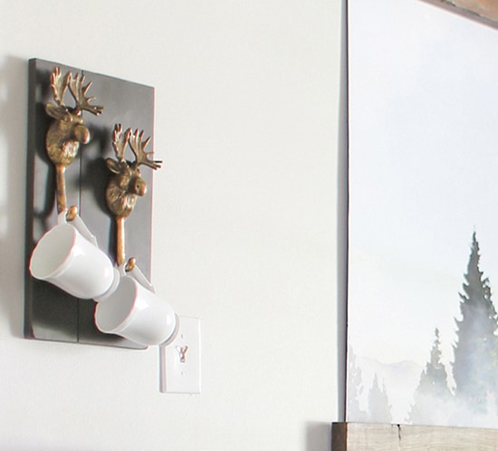 rustic diy moose hook mug holder mountainmodernlife