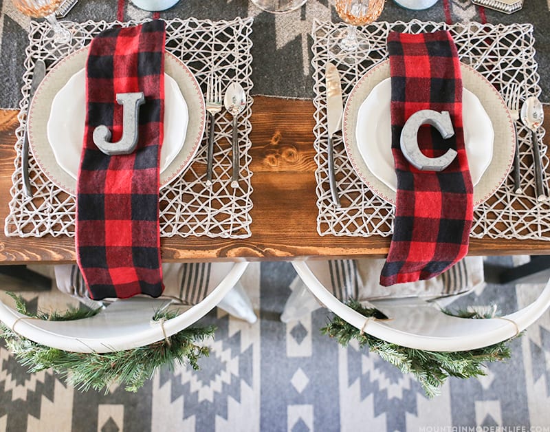 Cabin-Inspired Christmas Table Decor | MountainModernLife.com