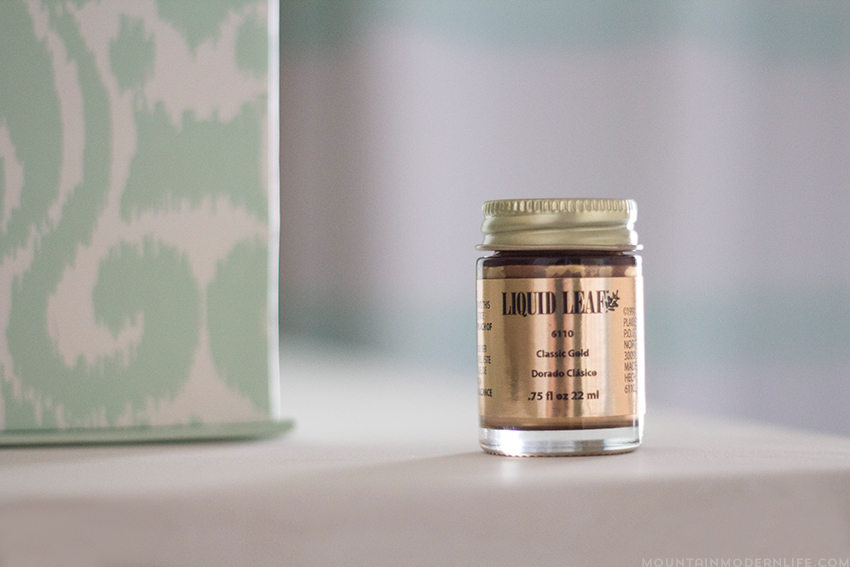 See how easy it is to create these DIY gilded glasses using stemware you may already have on hand and some liquid leaf! MountainModernLife.com