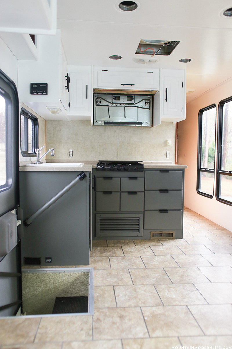 Painted Kitchen Cabinets In Rv Tiffin Openroad Mountainmodernlife.com  