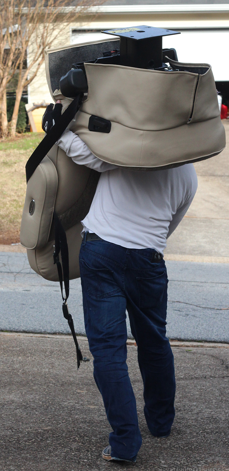See how easy it is to remove RV Captain's Chairs so you can replace or move them temporarily for updates. | MountainModernLife.com