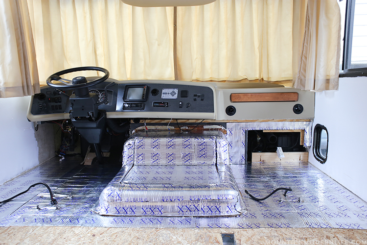 Take a look at the RV Renovation Week 1 Progress Update in our 2008 Allegro Tiffin Openroad 32LA | MountainModernLife.com