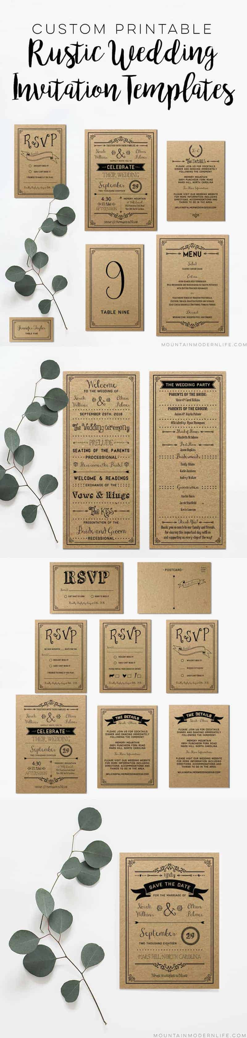 Customizable Wedding Invitation Templates 4