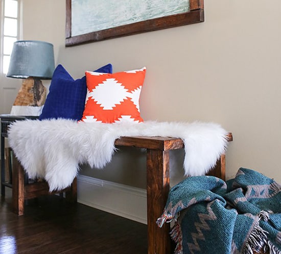 Rustic Wood Bench Mountain Modern Life