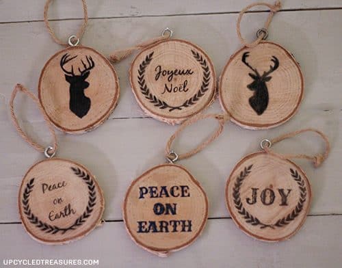  DIY Wood Slice Christmas Ornaments Upcycled Treasures