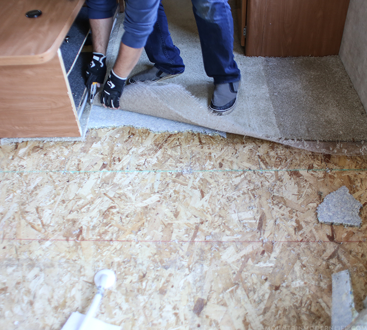 Take a look at the RV Renovation Week 1 Progress Update in our 2008 Allegro Tiffin Openroad 32LA | MountainModernLife.com