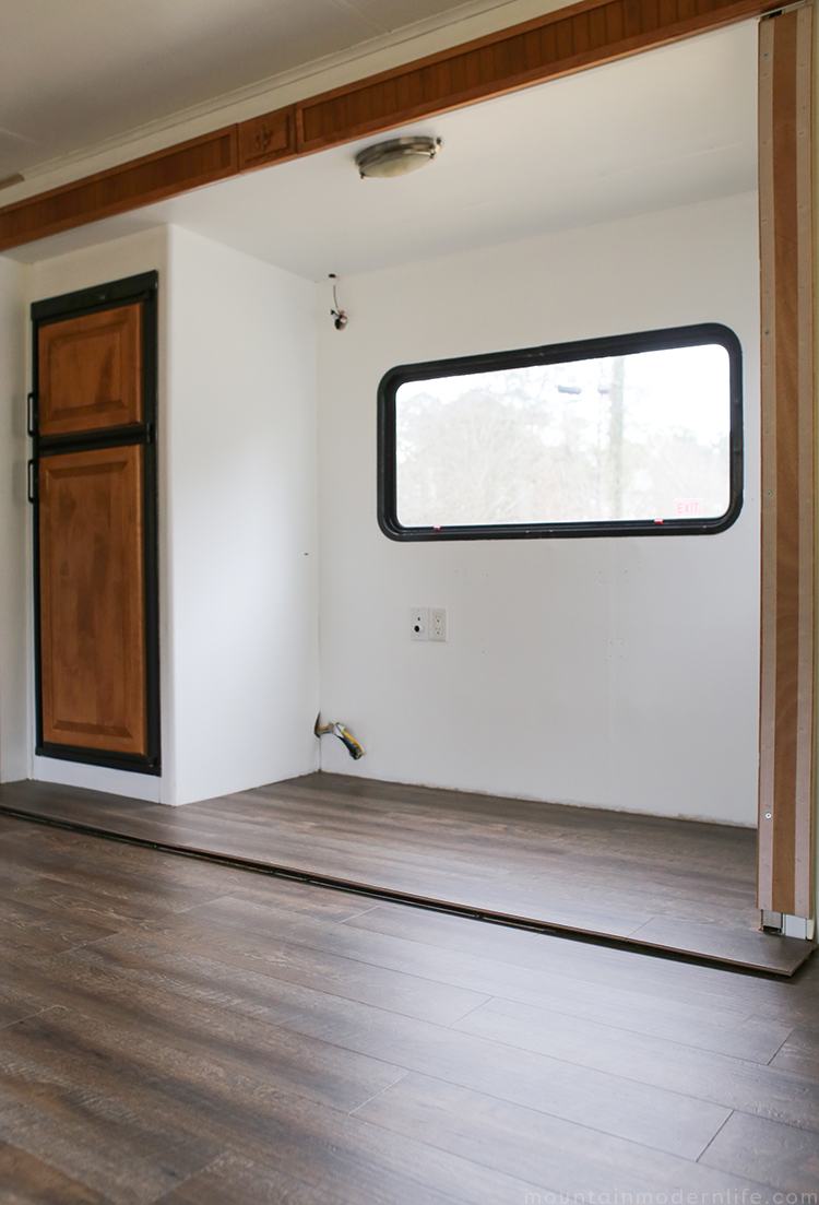 Take a look at the RV Renovation Week 2 Progress Update in our 2008 Allegro Tiffin Openroad 32LA | MountainModernLife.com