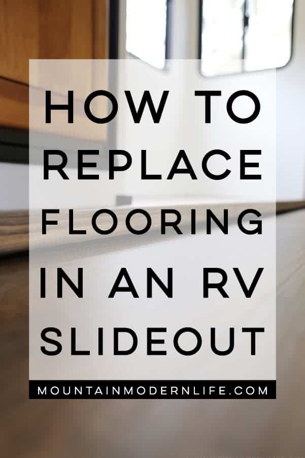 How to replace the flooring in your RV Slideout - Come see how we removed the stained carpet and replaced it with vinyl plank flooring!