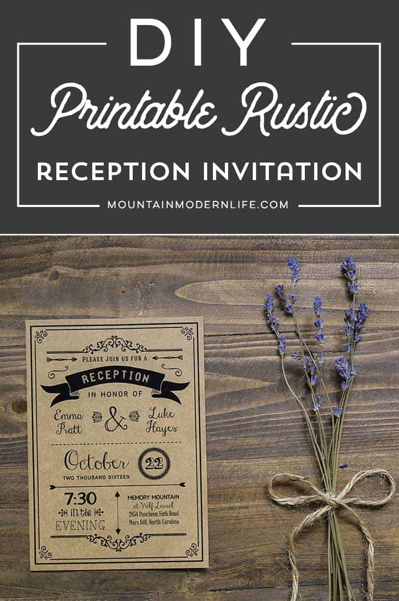 Printable Black DIY Reception Only Invitation Template