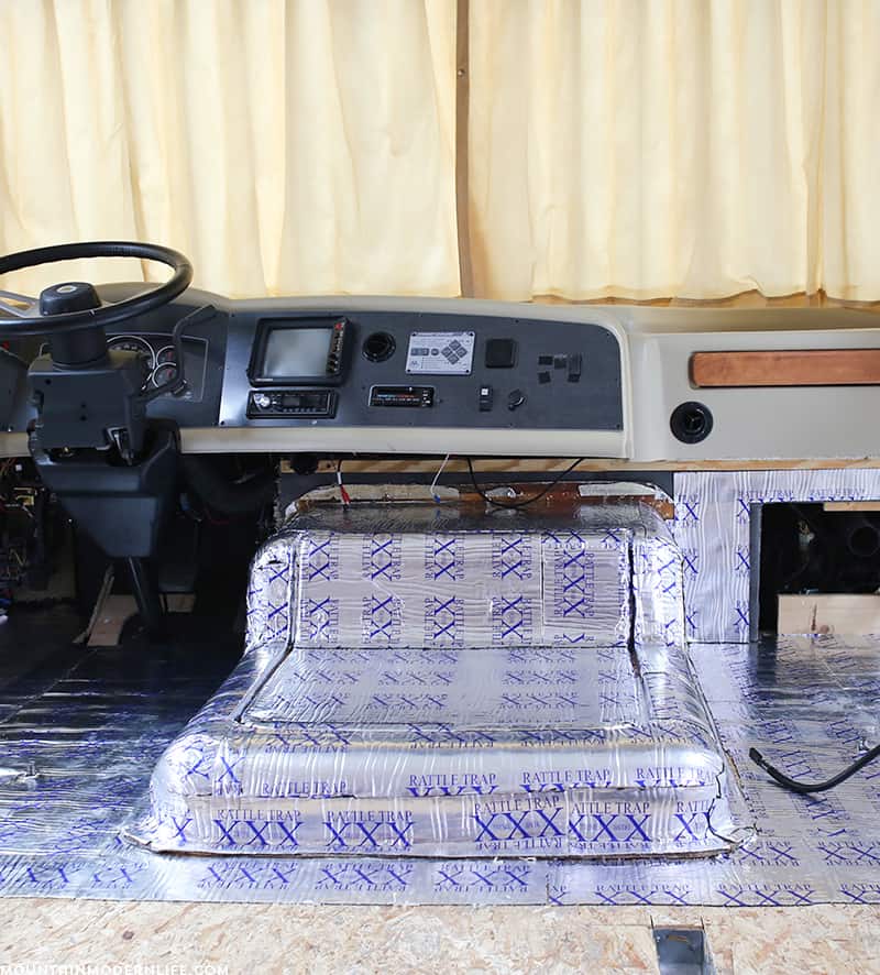 Do you have too much noise and heat coming from the engine in your RV? Check out how we installed RV engine insulation in our 2008 Tiffin Allegro Open Road! | MountainModernLife.com