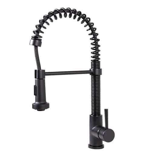 vigo industrial style matte black kitchen faucet e1458569451424