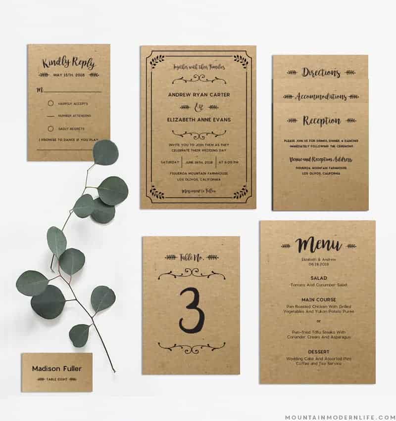 Free Wedding Invitation Template Mountainmodernlife Com