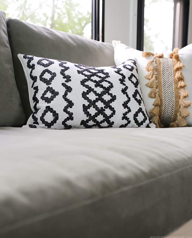 Rustic Modern RV Renovation Progress - DIY boho pillows| MountainModernLife.com