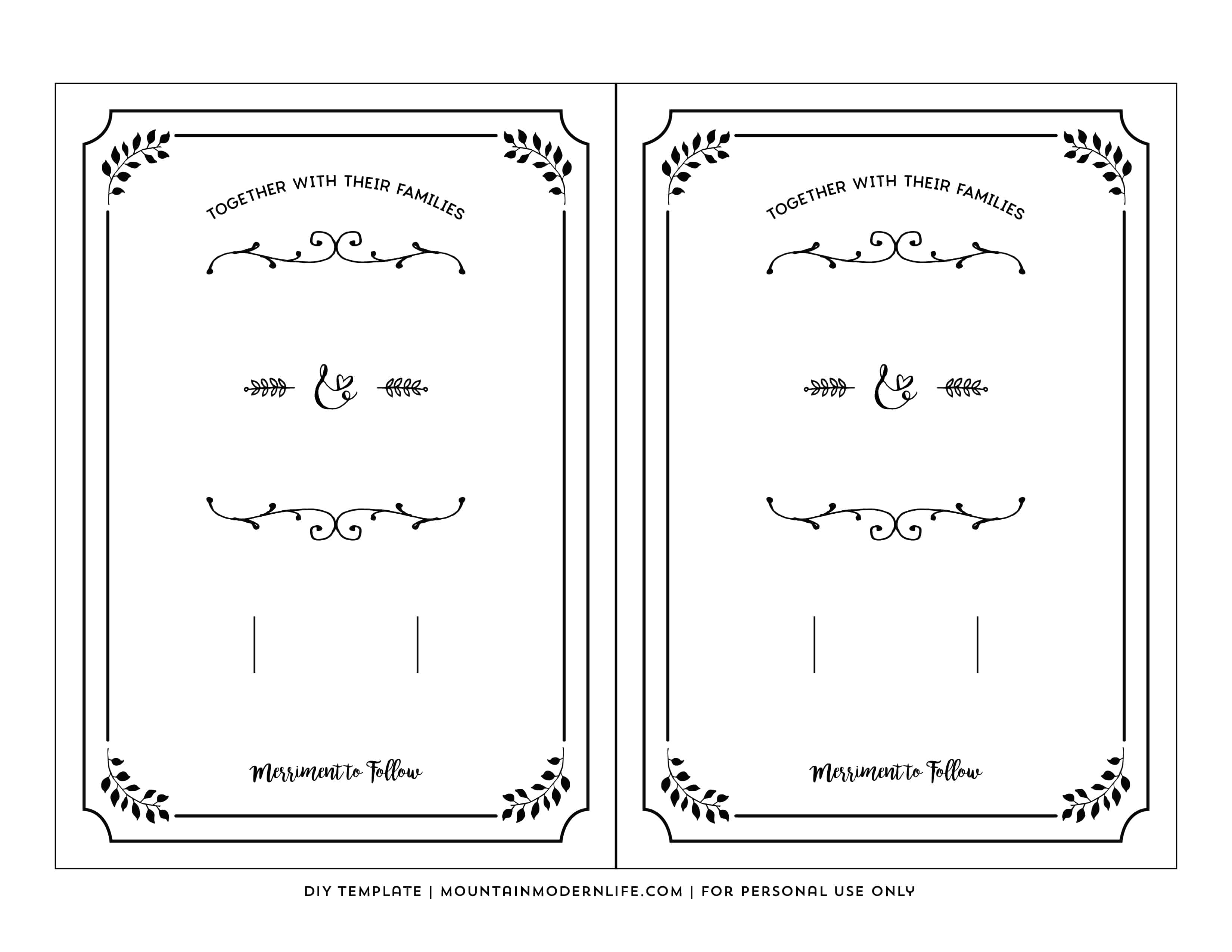 FREE Printable Wedding Invitation Template