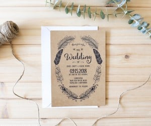 boho-rustic-printable-wedding-invitation-invitation-on-kraft-paper-mountainmodernlife.com