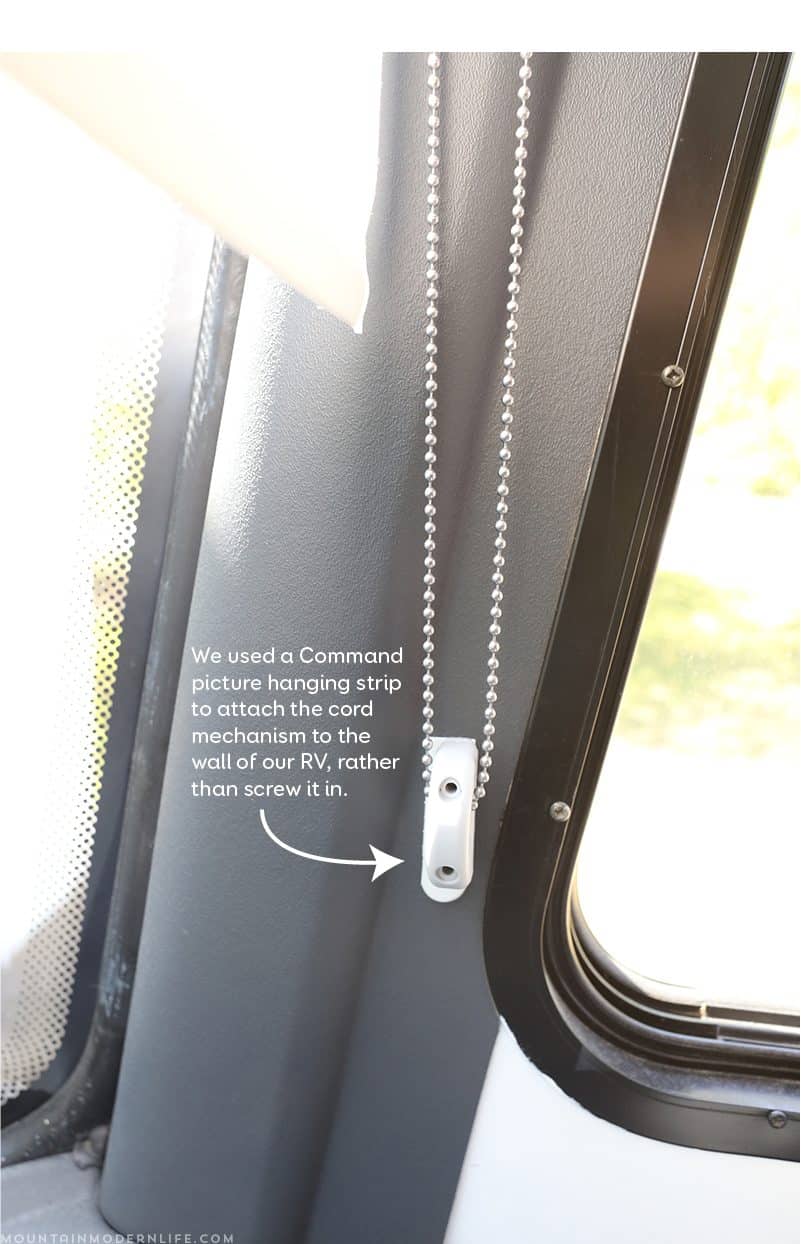 Looking to replace those bulky curtains in the front of your RV? See how easy it was for us to install our new RV windshield roller shades! MountainModernLife.com