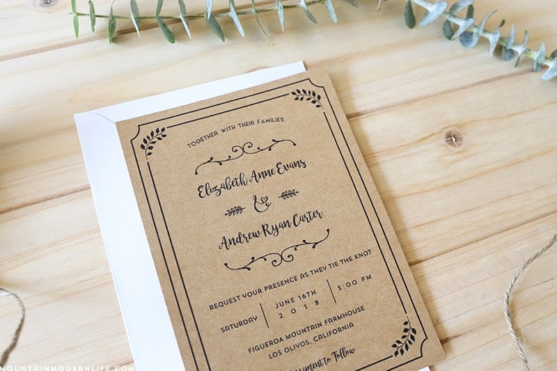 kraft paper invitations