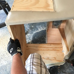 removing-staples-from-rv-tv-cabinet-above-windshield-mountainmodernlife.com